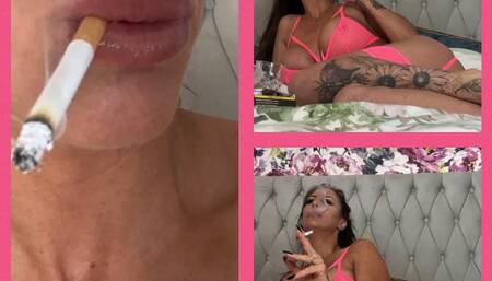 Charlie Monaco Smoking in Sexy Lingerie