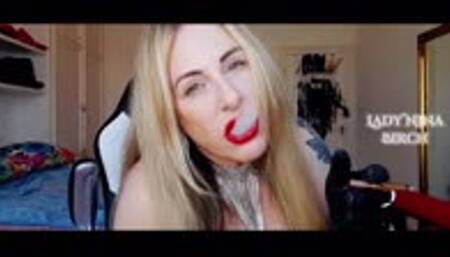 Lady Nina Birch - Leather Glove Smoking Lady JOI