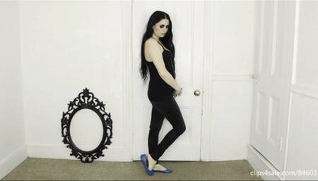 M - Blue balletflats dirty soles