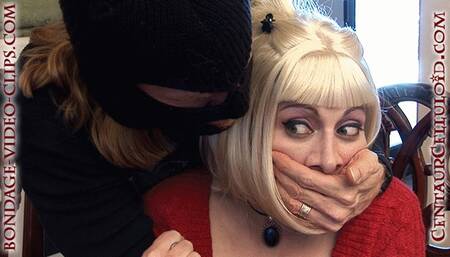 Barefoot Loren Chance Victim of Home Invasion! Hogtied in Sweater, Tits Groped by Masked Robber! #HOGTIED #BONDAGE #DID