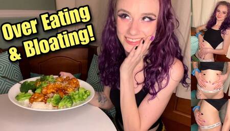 Eating Chewing and Bloating After Huge Dinner