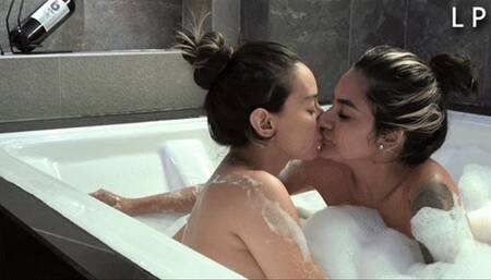 Bella And Julia Love Each Other In Jacuzzi With Foam
