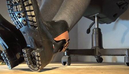 Squished under her rough rubber boots soles - Cam 1