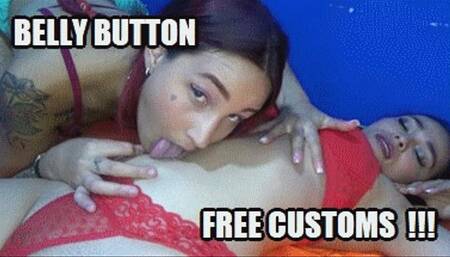 2 MODELS BELLY BUTTON FETISH 230608KISA ANITA + SARAI LICKING NAVEL WITH PASSION HD MP4