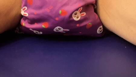 Diapered Chastity Slave Has Balls Beated