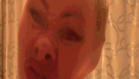 My nylon tights slide over my face making ugly masks