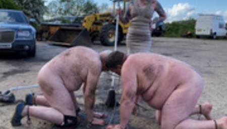 Slave duties in the yard - Mistress Roo - MP4 SD