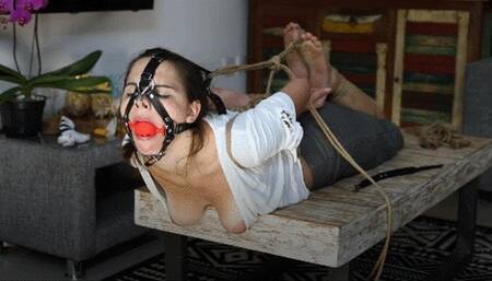 Bound and gagged teacher does all the maniac wants (FHD)