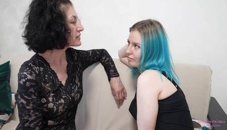 AURORA and SALMA - 21 year old and 59 year old passionate kiss! (HD)