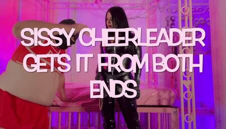 Sissy Cheerleader Gets It From Both Ends