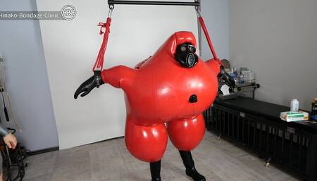 Red Inflatable Suit Bondage and Anal Play!