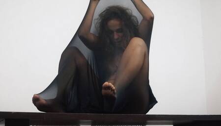 Wrapped in a giant pantyhose (FULL VIDEO)