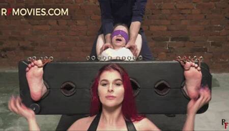 Arina - Full tickling in stocks with four hands + Foot licking by Pandora (UHD 4K MP4)
