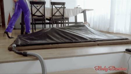 Vacuumbed Bondage Tease in Rubber