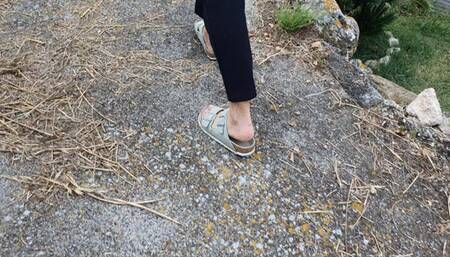 5th LOST SHOE: I wear my tiffany open toe slippers and I lose one shoe in wilderness!