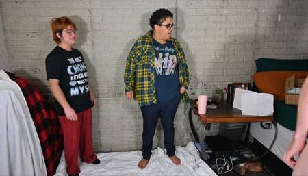 Double trouble ballbusting by hand (1080)