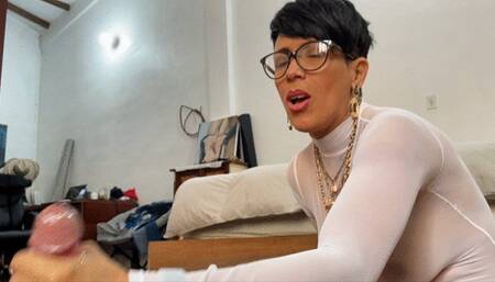 Milah Arches enjoying a real footjob with her slave