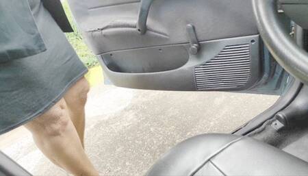 Diana Senior sexy pedal pumping red nails and high heel sandals