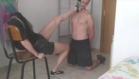 I Kick my Slaves face and he kisses my Vans????????????