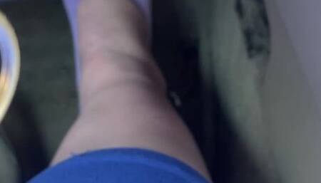 Pedal Pumping in Purple Socks