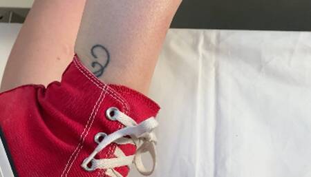 A crushing dream comes true - Foodcrush, POV and underglass views in red Converse Chucks Sneakers - HD