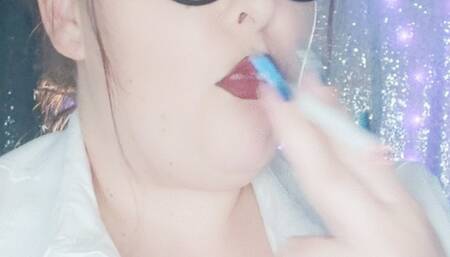 Nicki Pie dressed for business, Naughty Smoking Business