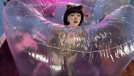 Pussycat Gets Stuck In Inflatable Squeezer