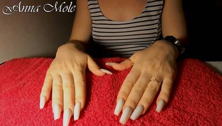 Fetish hands I oil my hands I have long white nails and soft fingertips