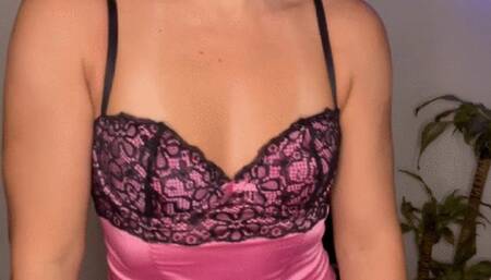 Pink & black lace teddy Virgina Slim 120