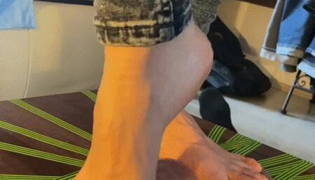 2 Cumshot one on his face after a sensual footjob and another after a toejob by Mistress Geo