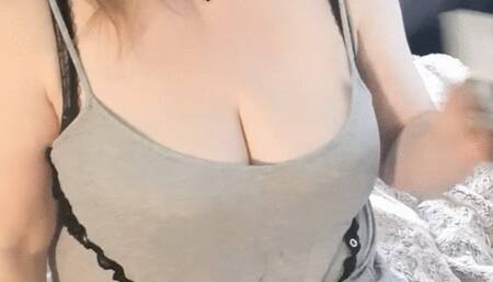 Sexy smoking in a cute dress