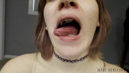 Mouth Fetish Teeth Lips Tongue - Mari Merlowe - MP4 1080p HD