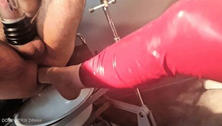 Kinky Mistress and Her Session with Breath Play Enema and Footing