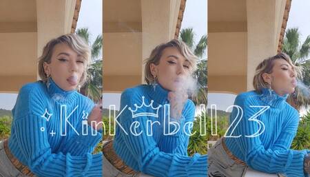 Chain-smoking all White slims outdoors