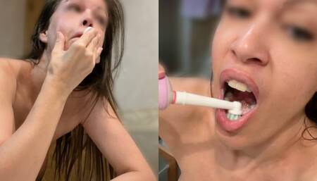 WASHING THE FACE AND TEETH WITHOUT A MASK