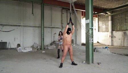 Ballbusting in an abandoned factory
