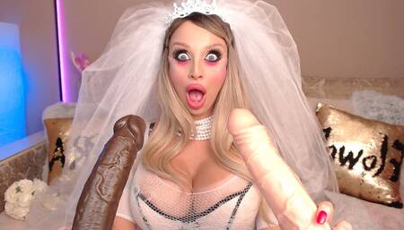 Naughty BRIDE Desperate to SUCK Two HUGE