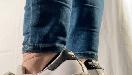 A Cockcrushing Dream in Adidas Superstars - CBT and Shoejob with huge cumplosion under sneakers - side - 4K