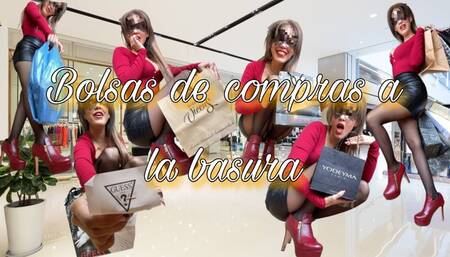 SHOPPING BAGS IN THE GARBAGE