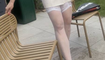 The tennis coach gets his