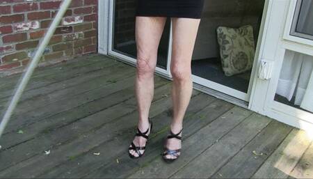 Lilly sweeping, calf raises, the strappy stilettos