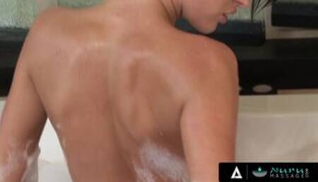 NURU MASSAGE - Stacked Masseuse Takes His Big Cock Whole After She Teased Him For Too Long