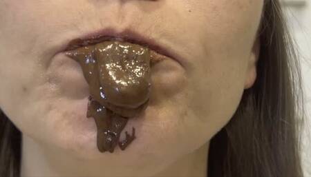 Chocolate Eating, Chocolate Spit and Chocolate Saliva dripping from my mouth (4K)