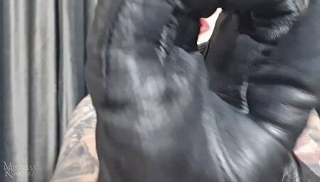 Leather gloves handjob and ass fingering POV - [720p]