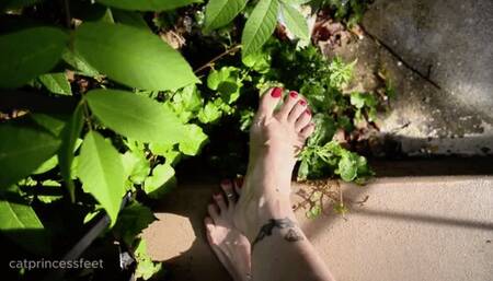 Fresh red toes, red stiletto heels & arches tease, Hungarian milf feet