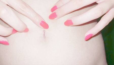 I touch my infected belly button - slow motion