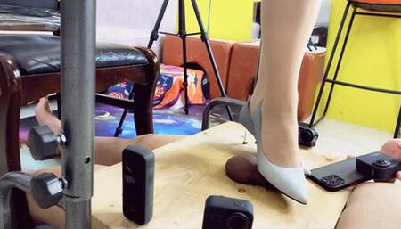 LCT_XG214b LinS High-heeled sandals Pantyhose feet CBTrample Electrical friction ejaculation 2F YCb