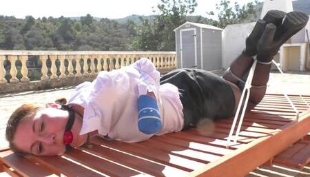 The Spain Files - Secretary Any Twist in a Zip-Tie Hogtie Challenge - Full Clip wmv HD