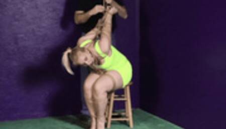 Strappado Stool Tied to Ball Tie on the Floor HDmp4