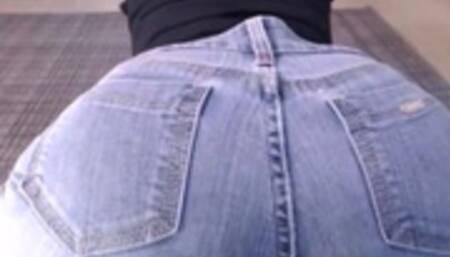 Sit on your face and fart in jeans POV